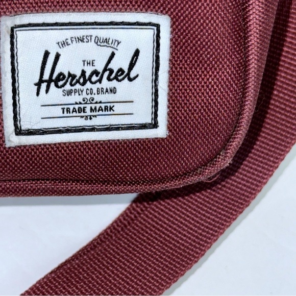 HERSCHEL HERITAGE MEN’S CROSSBODY BAG Burgundy/Wine Canvas Travel - Picture 7 of 8